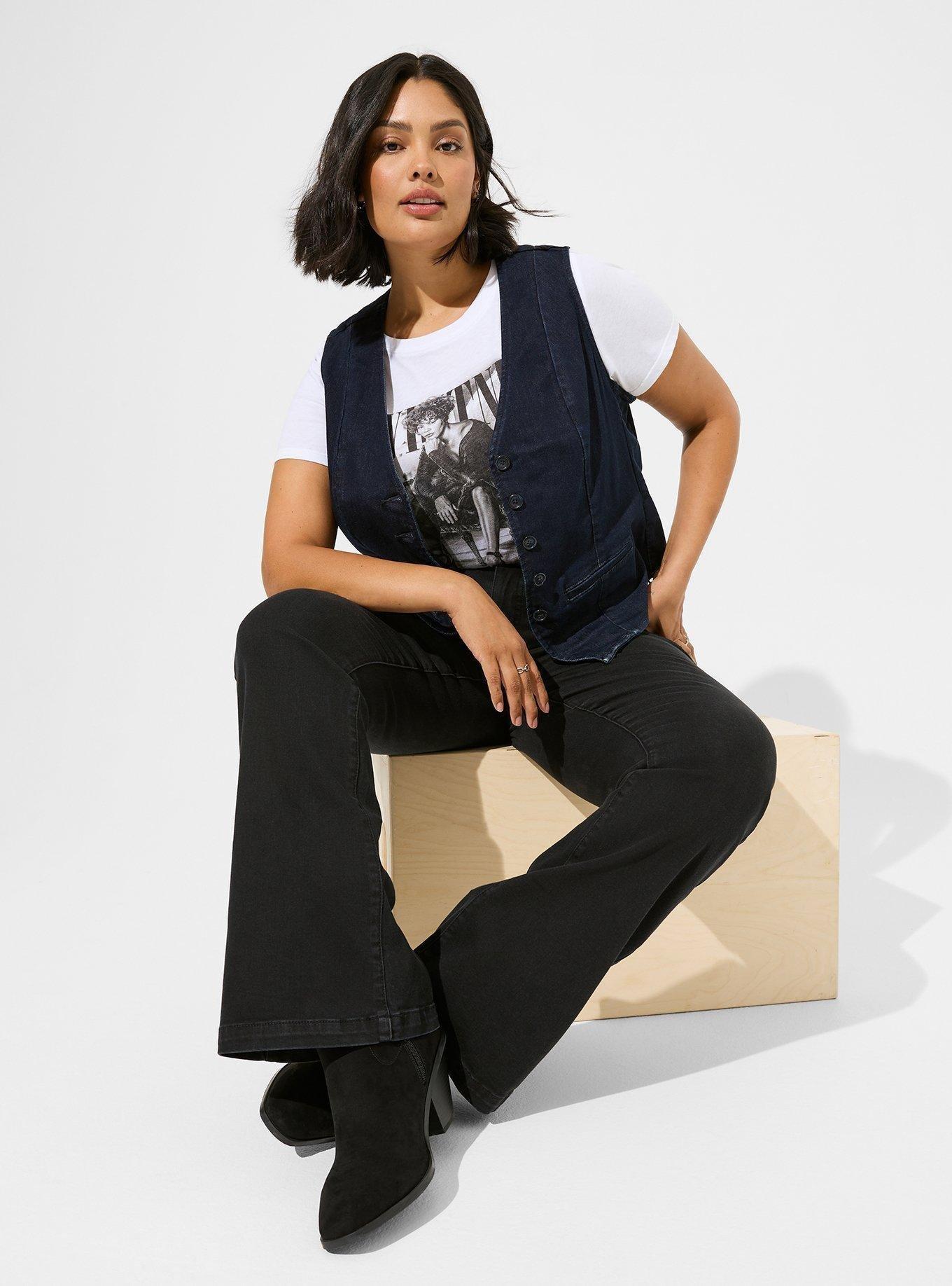 Plus Size - Studio Denim Tailored Vest - Torrid