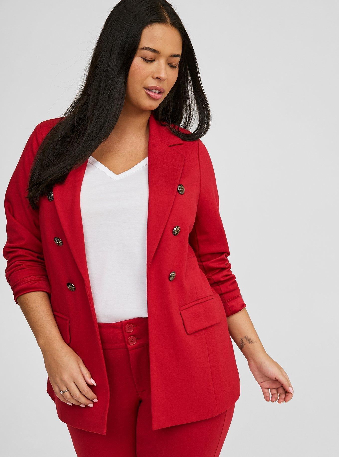 Ponte Double Breasted Relaxed Blazer