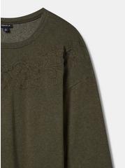 Cozy Fleece Drop Shoulder Long Sleeve Sweatshirt, DEEP DEPTHS, alternate
