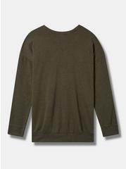 Cozy Fleece Drop Shoulder Long Sleeve Sweatshirt, DEEP DEPTHS, alternate