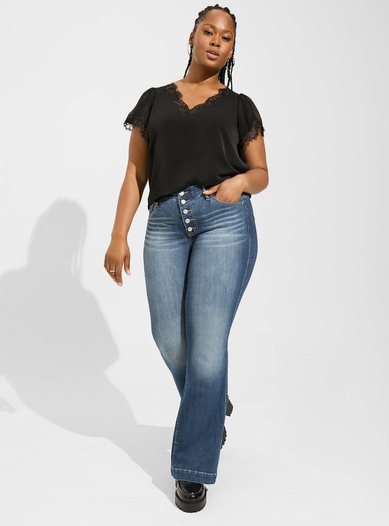 Studio Crepe De Chine Flutter Sleeve Blouse, DEEP BLACK, alternate