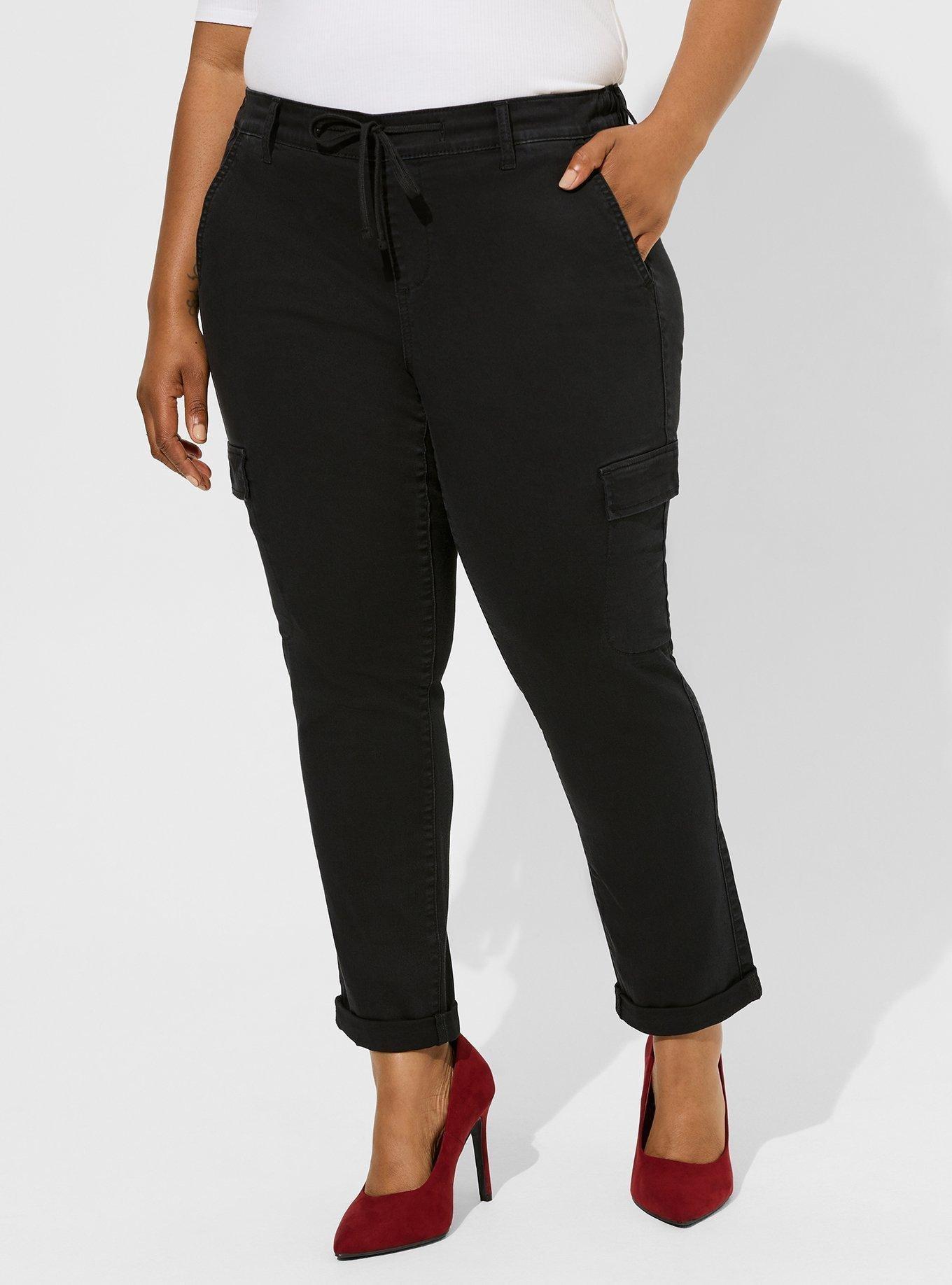 Plus Size - Pull-On Weekend Straight Stretch Twill Cargo Mid-Rise Pant -  Torrid