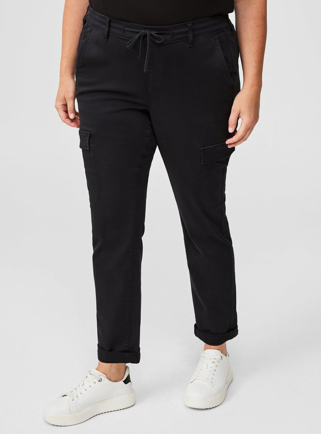 Plus Size - Pull-On Weekend Straight Stretch Twill Cargo Mid-Rise