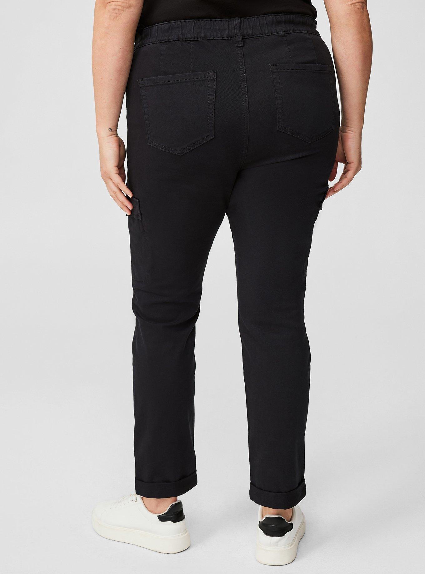 Plus Size - Crop Pull-On Wide Leg Stretch Twill Mid-Rise Pant - Torrid