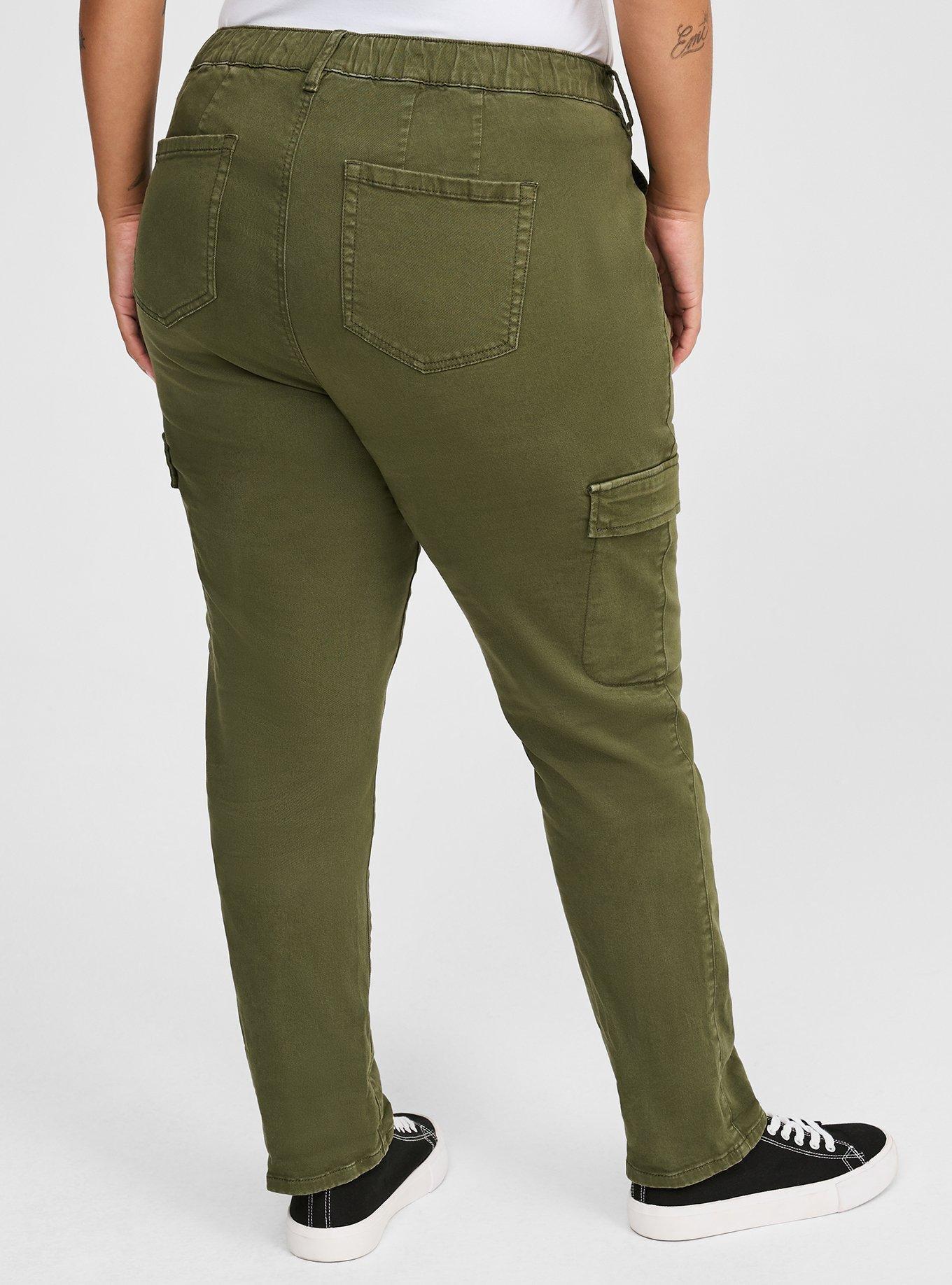 Pull-On Weekend Straight Stretch Twill Cargo Mid-Rise Pant