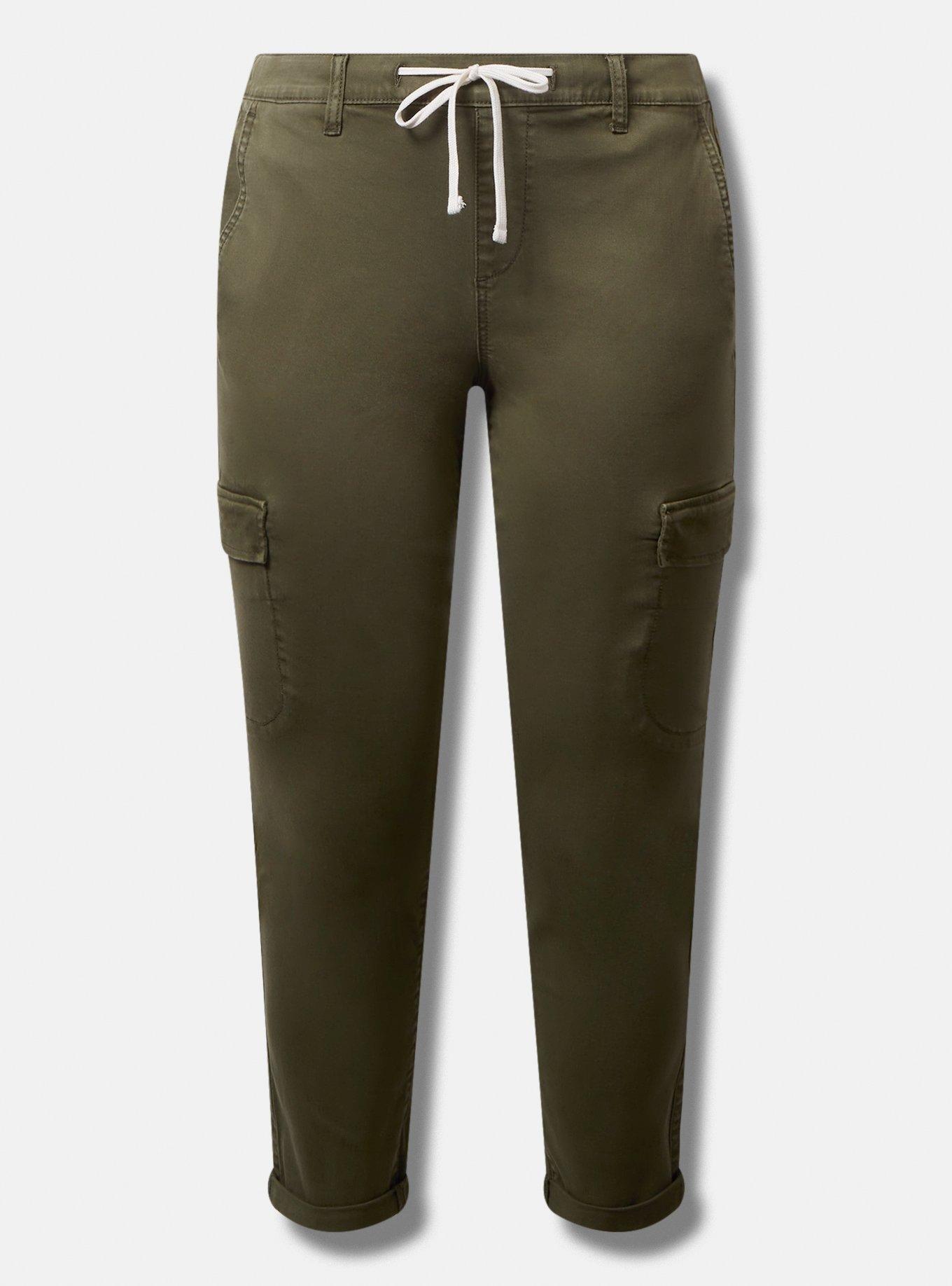 Pull-On Weekend Straight Stretch Twill Cargo Mid-Rise Pant