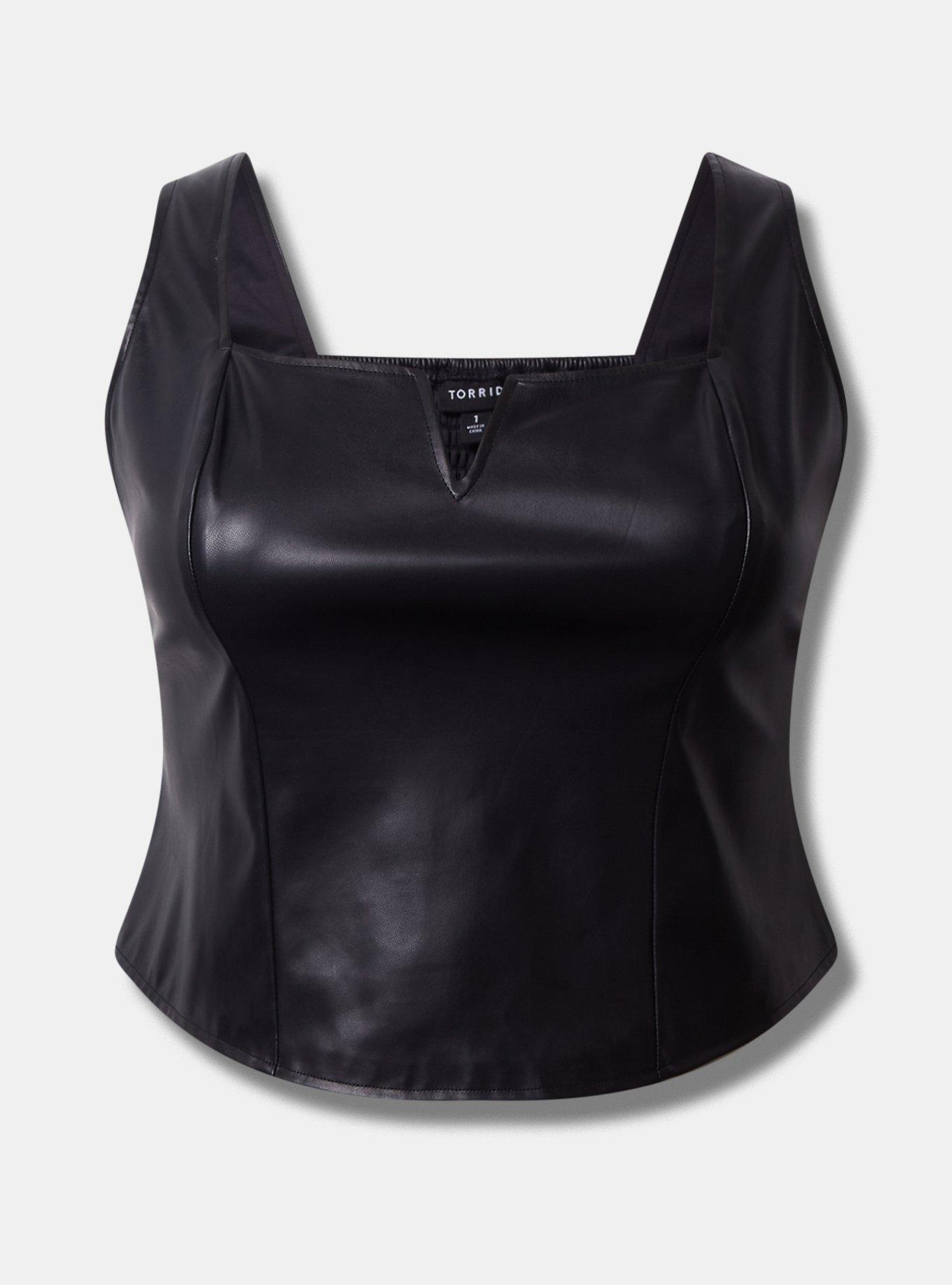 Faux Leather Cropped Tank