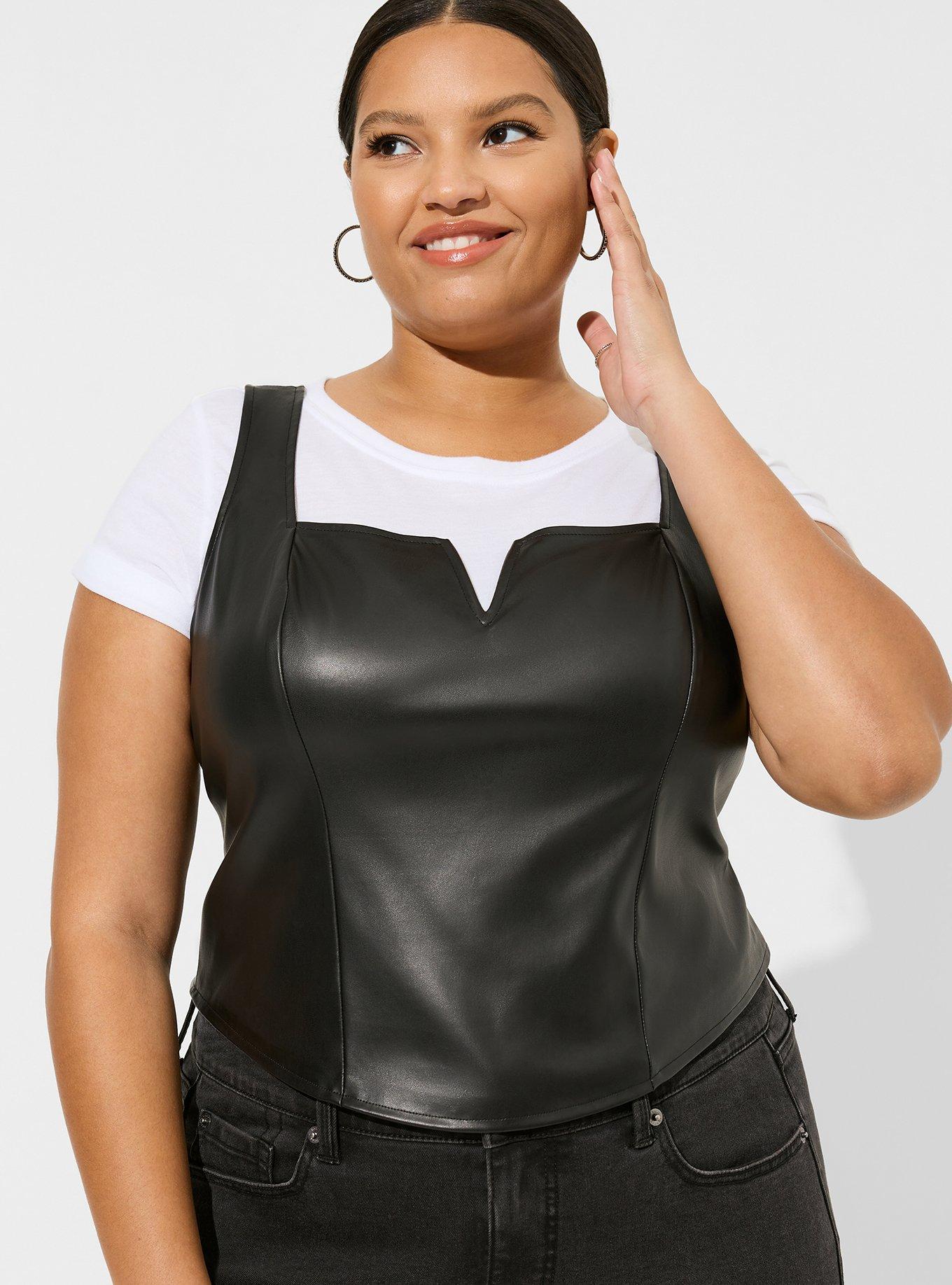 TORRID Faux Leather Corset Crop Top