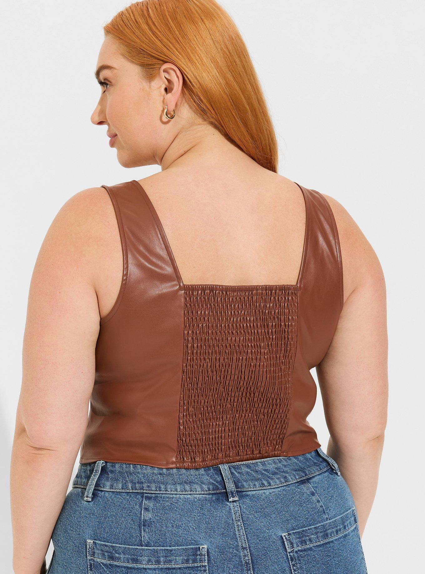 TORRID Faux Leather Corset Crop Top