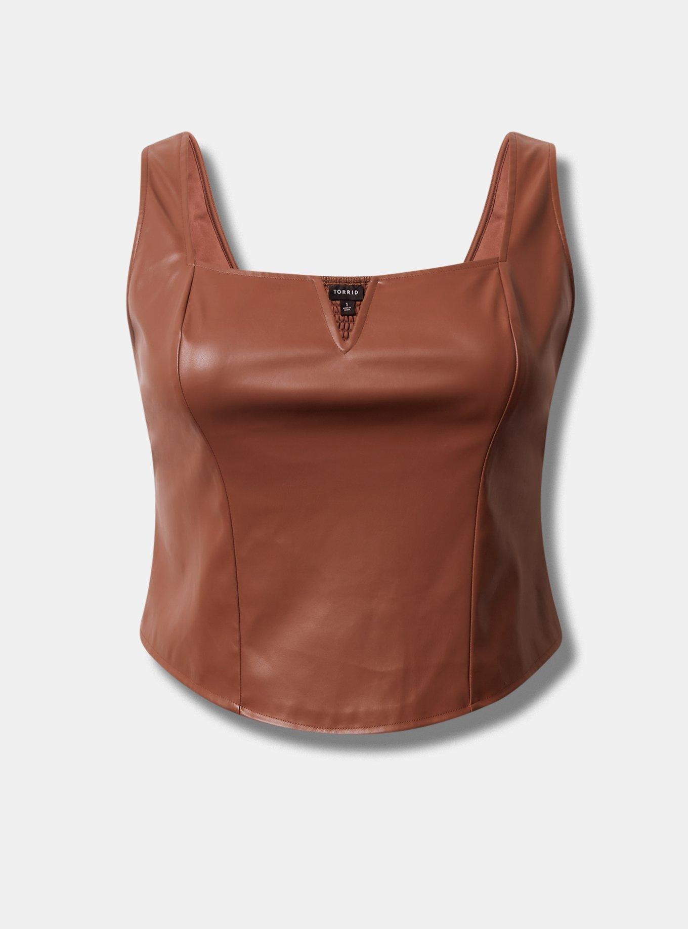 Plus Size - Faux Leather Corset Crop Top - Torrid