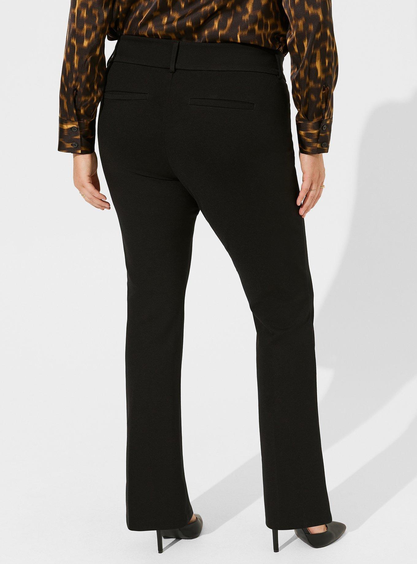Plus Size - Pintuck Trouser Boot Studio Luxe Ponte Mid Rise Pant
