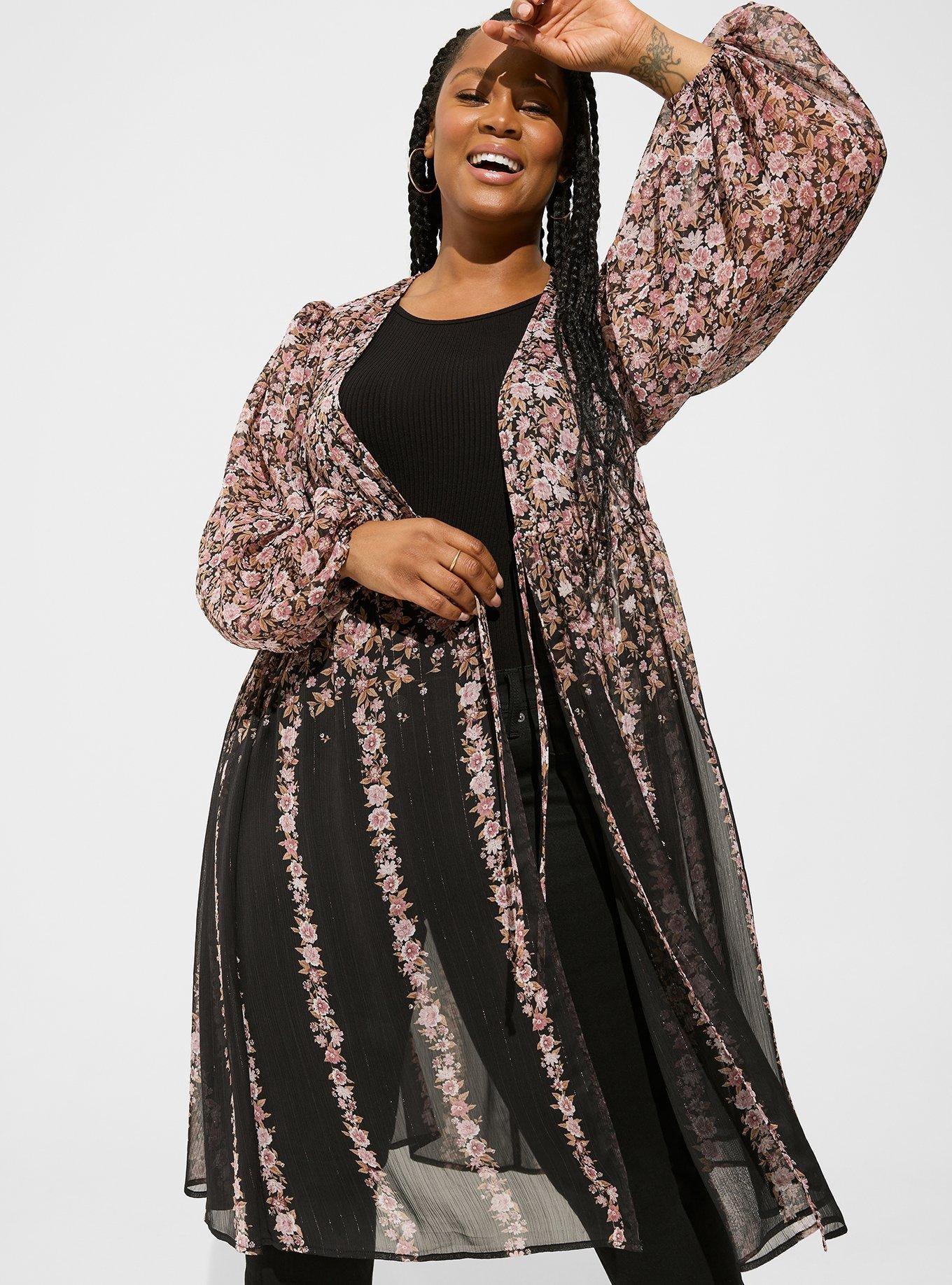 Plus size sale maxi kimono