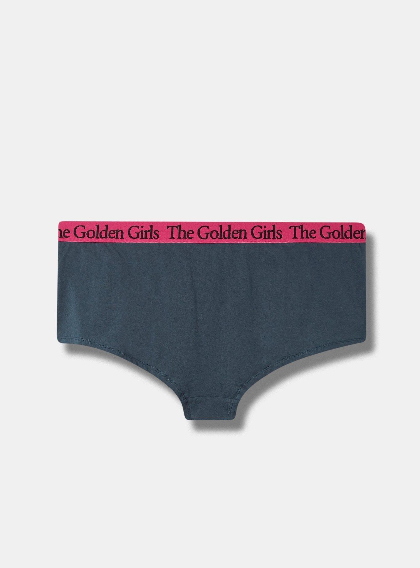 Plus Size Golden Girls Mid Rise Boyshort Cotton Panty, MULTI, alternate