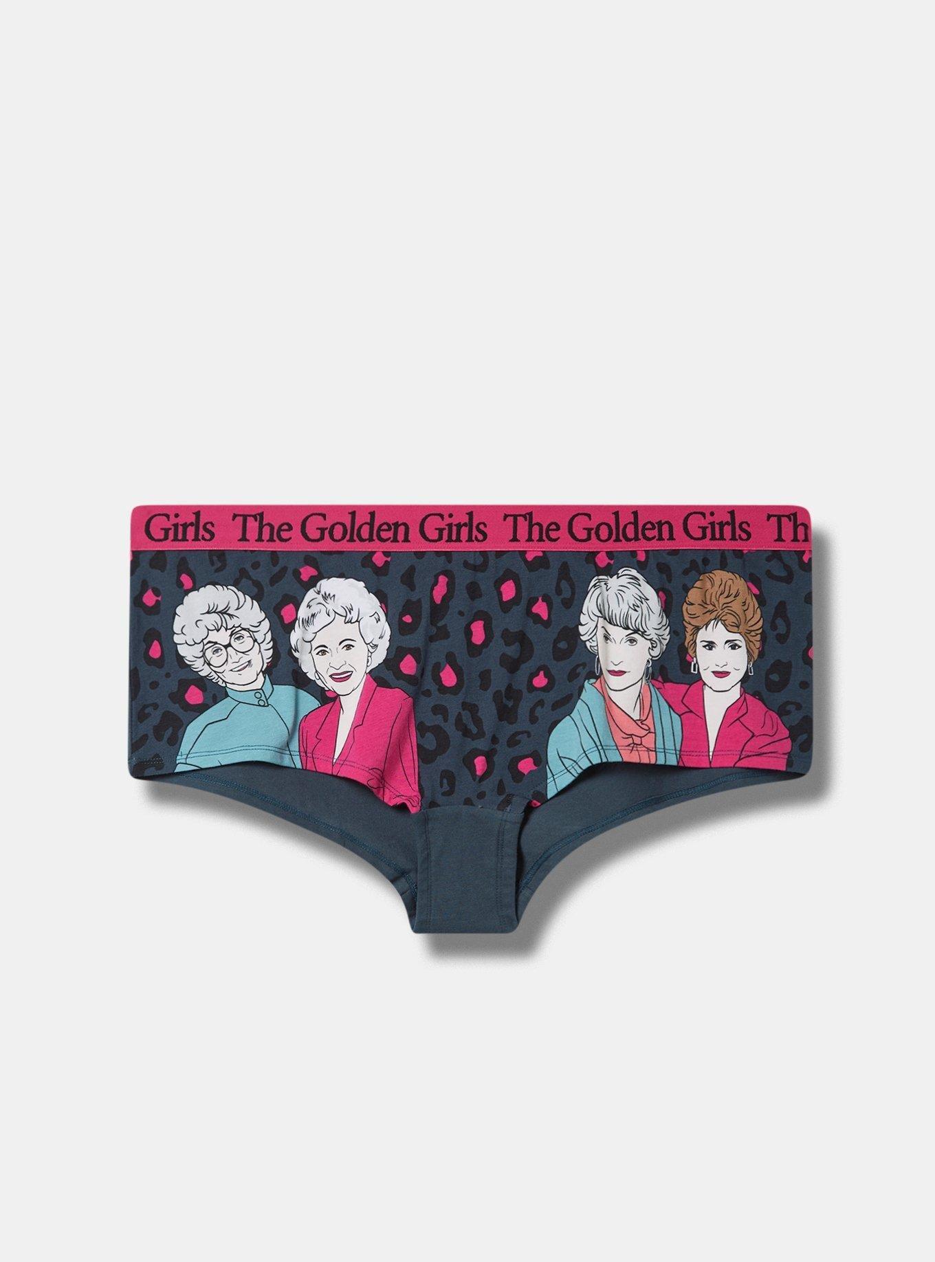 Plus Size Golden Girls Mid Rise Boyshort Cotton Panty, MULTI, hi-res