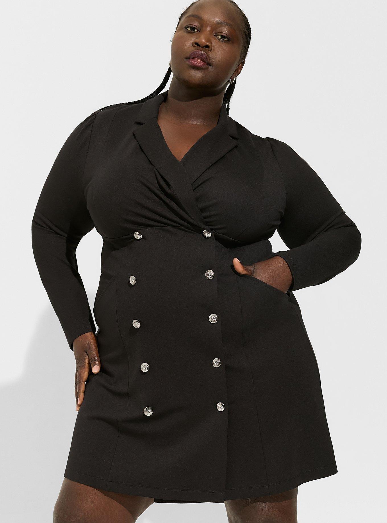 Plus Size - Mini Ponte Double Breasted Blazer Dress - Torrid