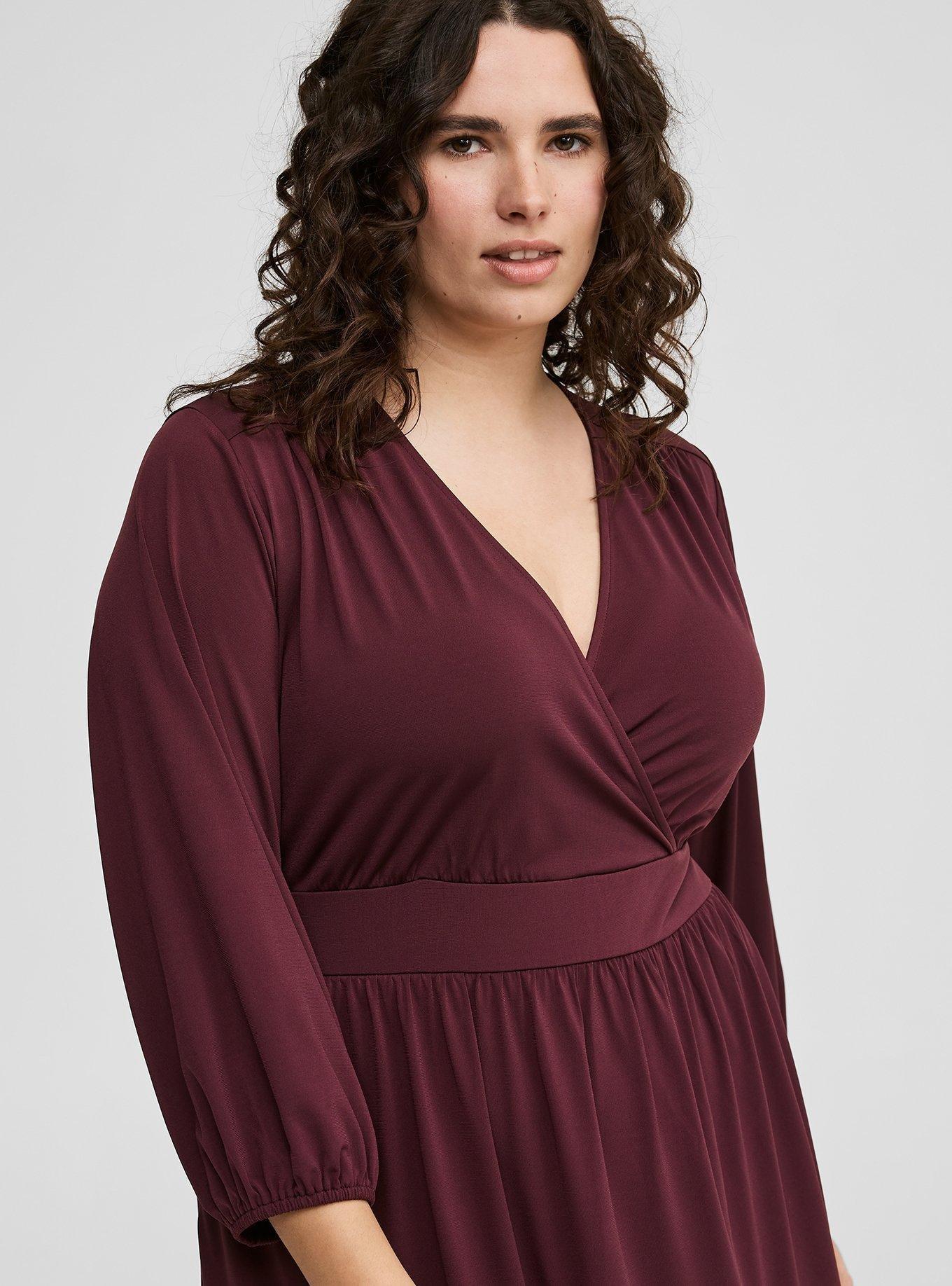 Mini Studio Knit Surplice Tiered Dress