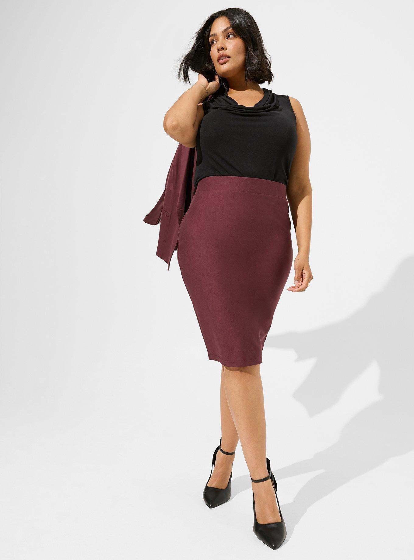 The Ponte Knee Length Pencil Skirt--WET-9237