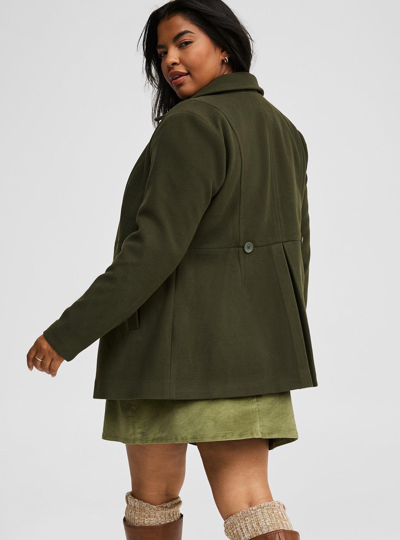 Plus size skirted peacoat best sale