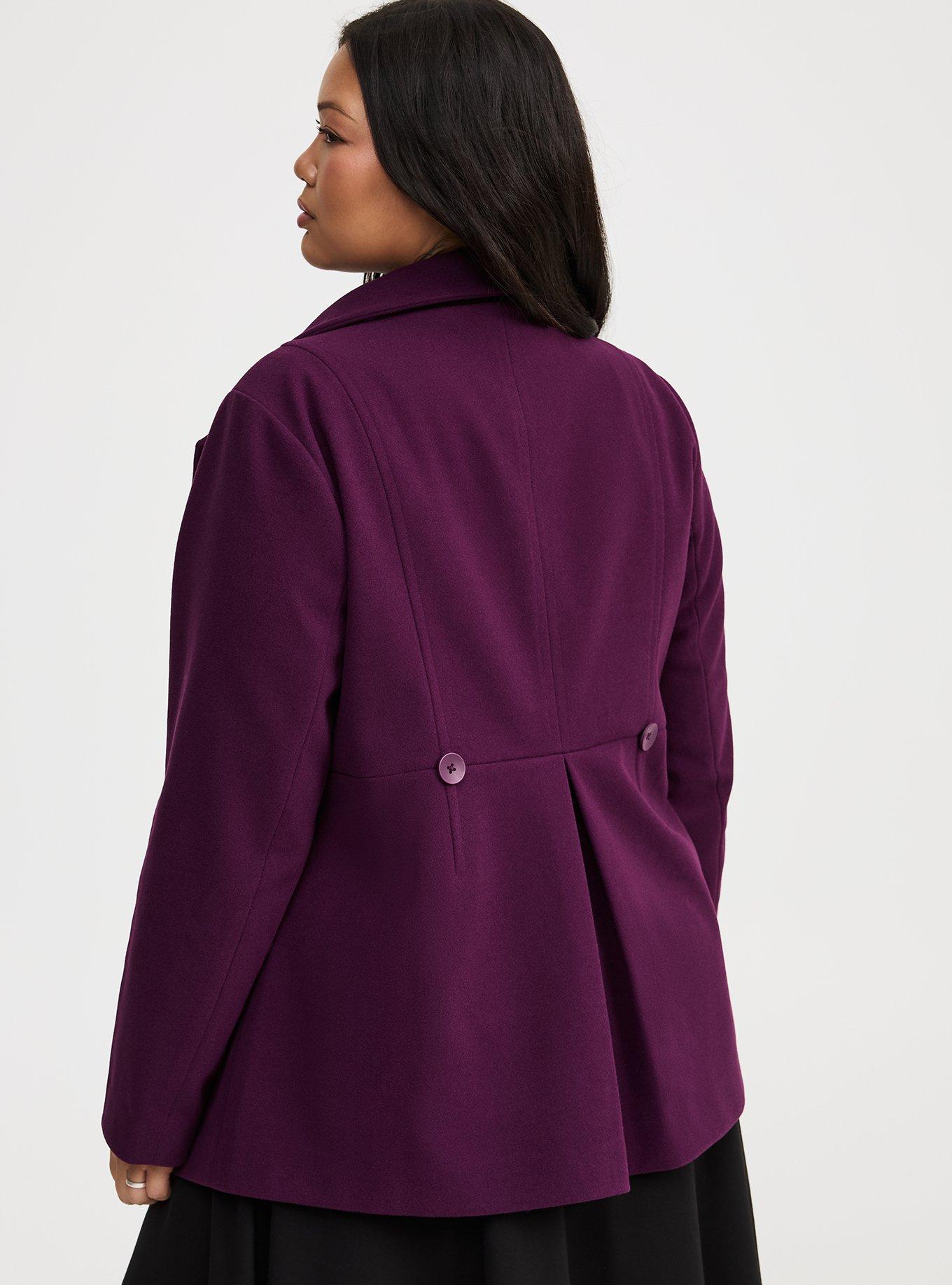 Plus Size - Cozy Double Breasted Peacoat - Torrid