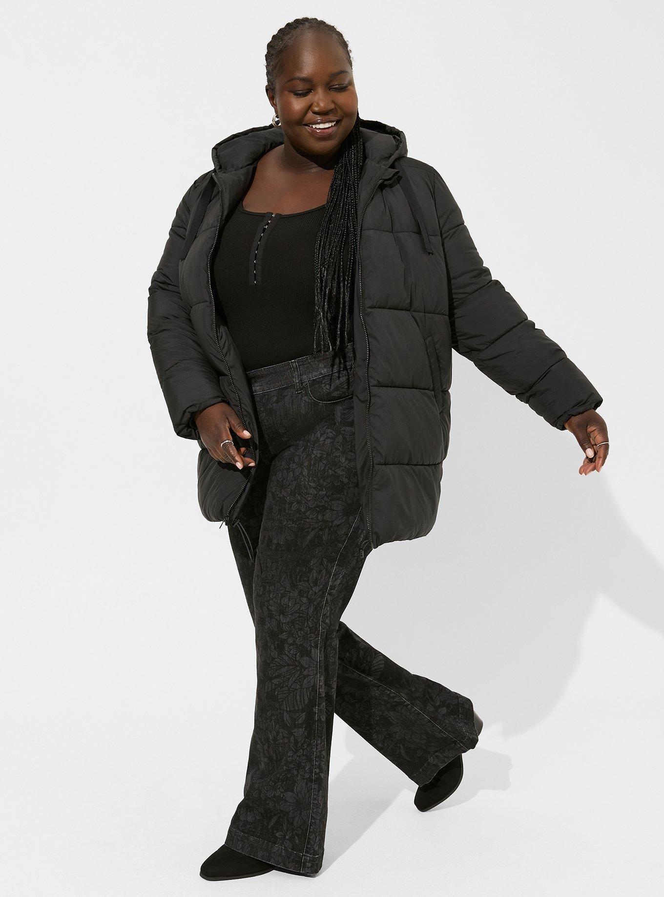 Longline black best sale jacket plus size