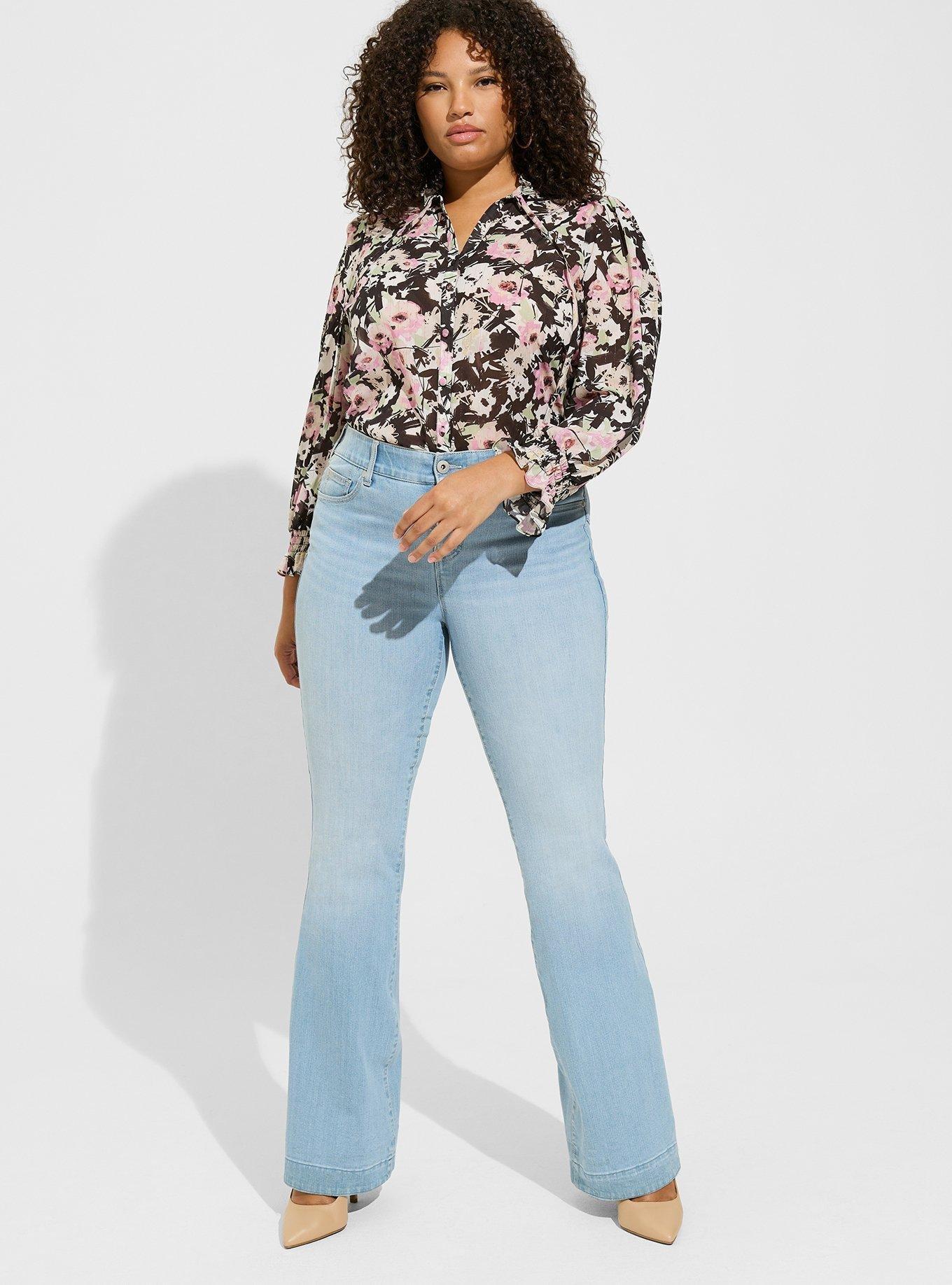 Crinkle Chiffon Button Up Mock Neck Blouse