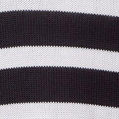 Pullover Crew Neck Distressed Tunic Sweater Stripe, STRIPE BLACK WHITE, swatch