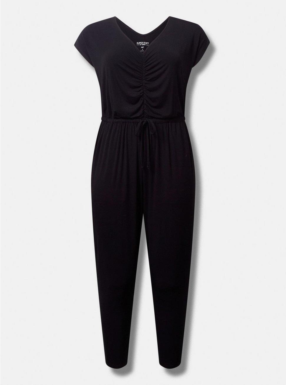 Super Soft Dolman Sleeve Jumpsuit., DEEP BLACK, hi-res