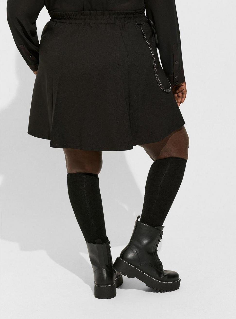 Studio Refined Crepe Zipper Front Skirt , DEEP BLACK, alternate