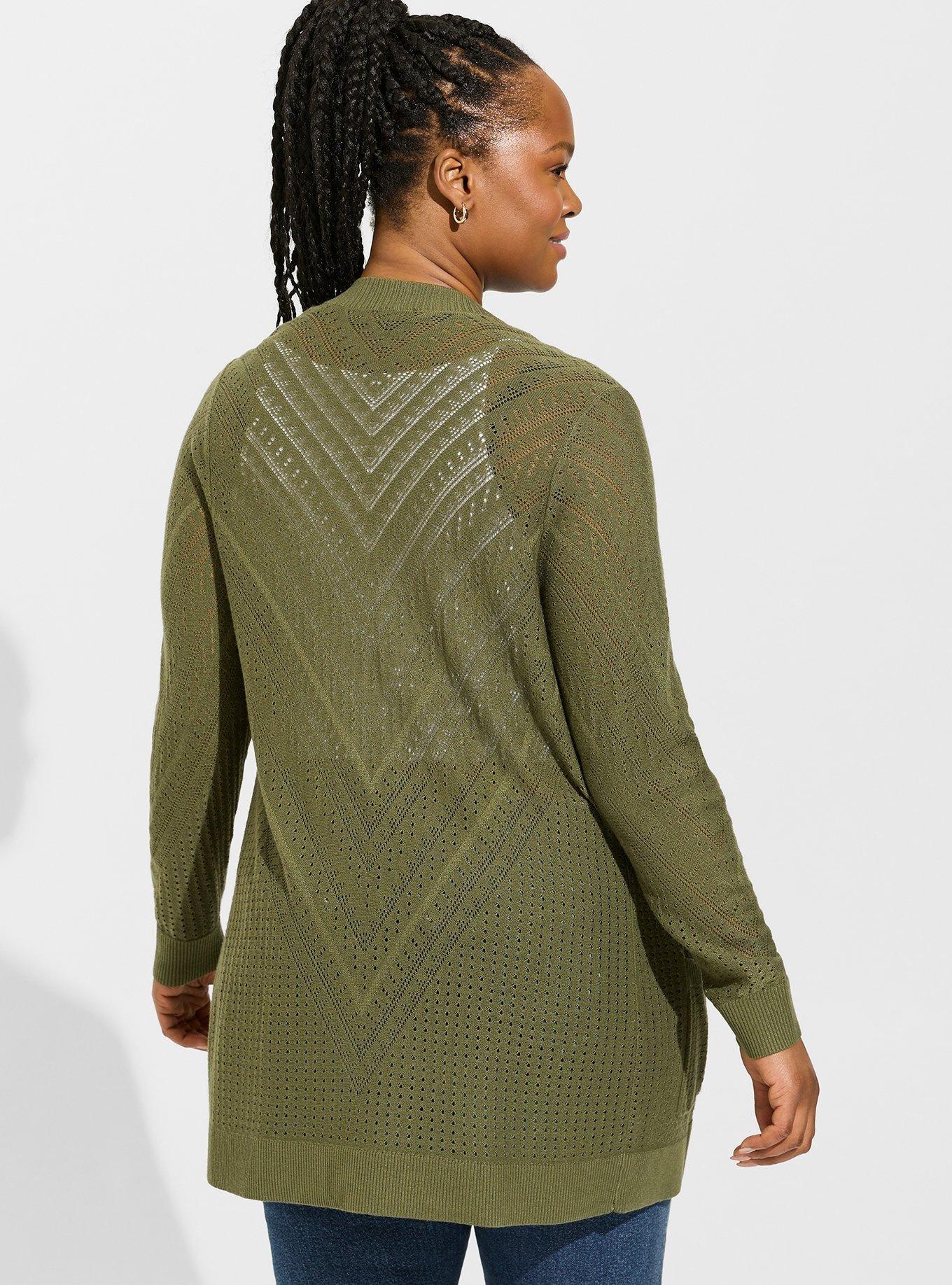 Green open 2025 front sweater