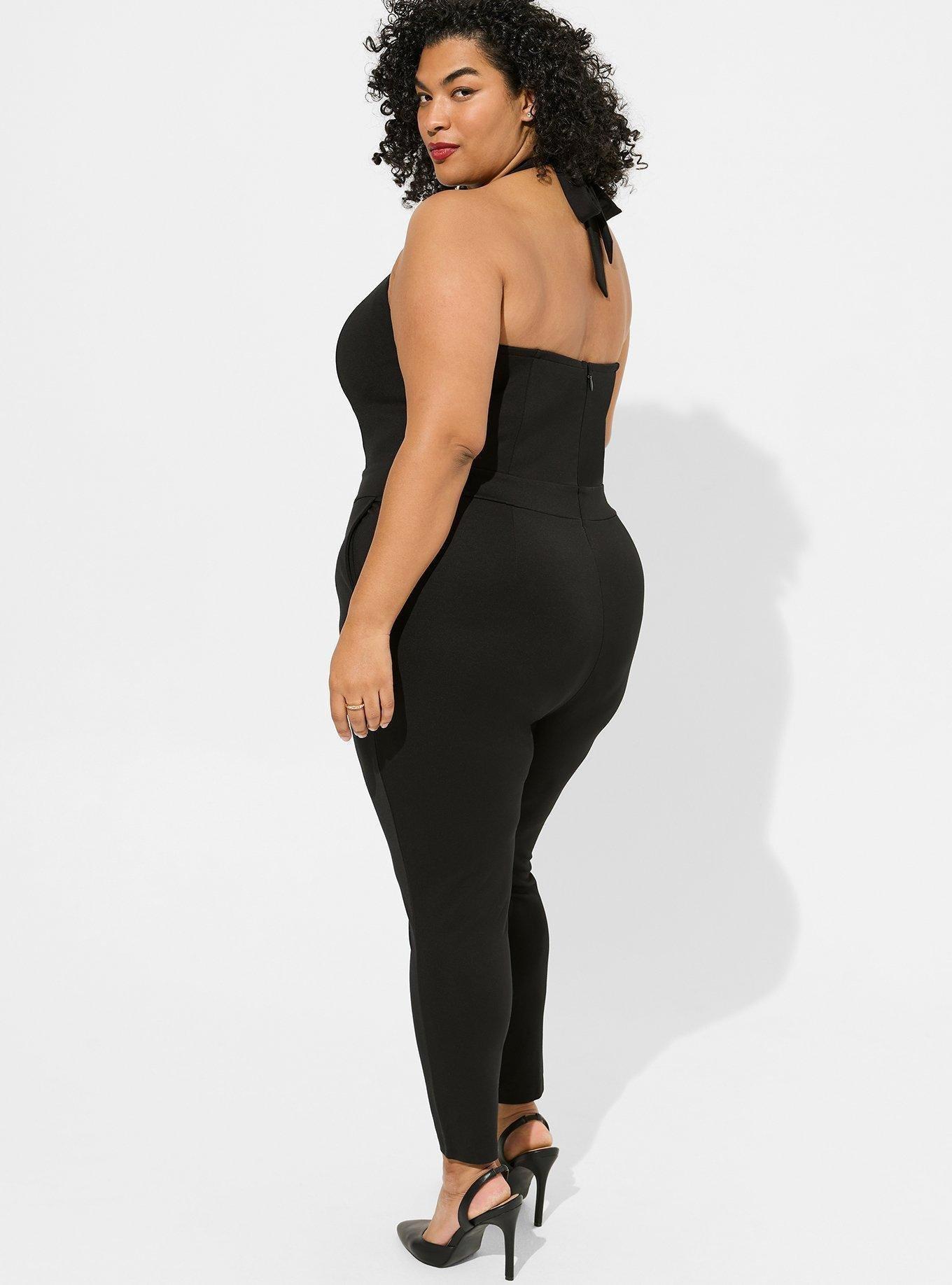 Plus Size - Marilyn Monroe Halter Tapered Black Jumpsuit - Torrid