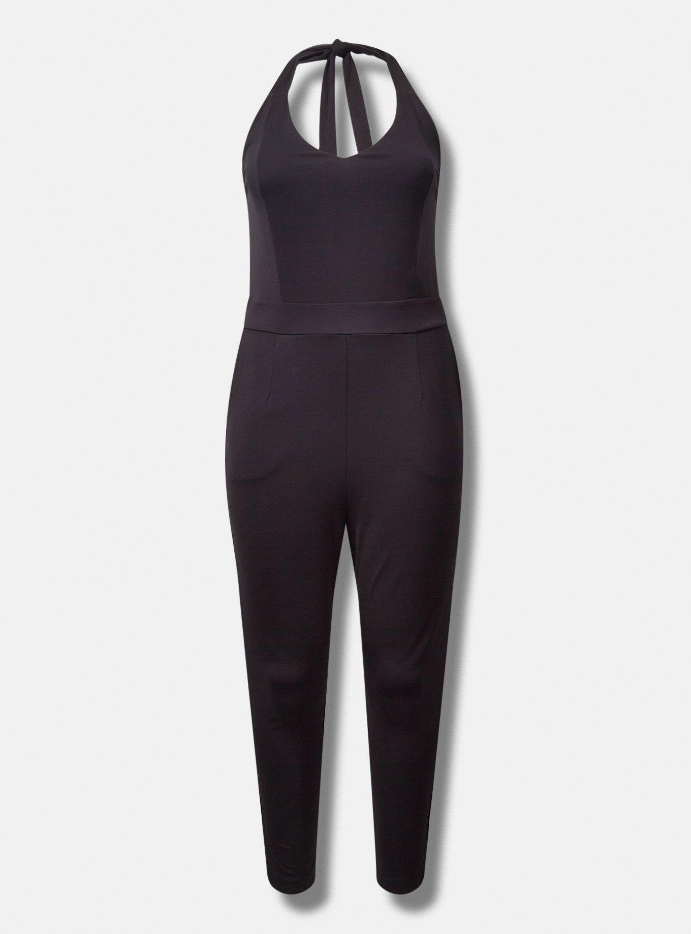 Marilyn Monroe Halter Tapered Black Jumpsuit