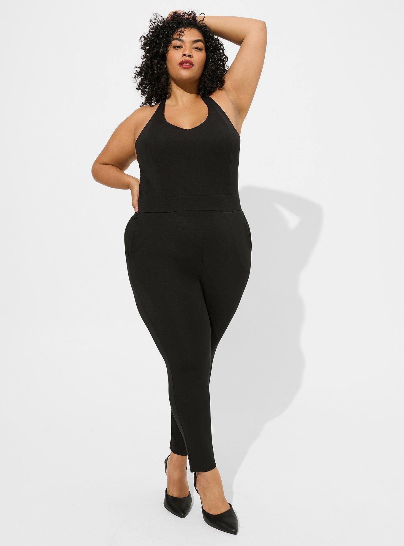 Plus Size - Marilyn Monroe Halter Tapered Black Jumpsuit - Torrid