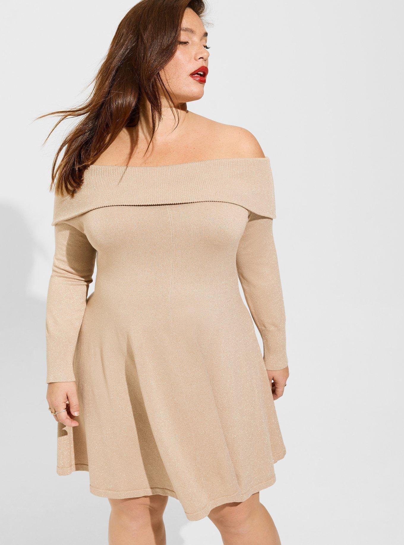 Plus Size - Marilyn Monroe Mini Fluted Sweater Dress - Torrid