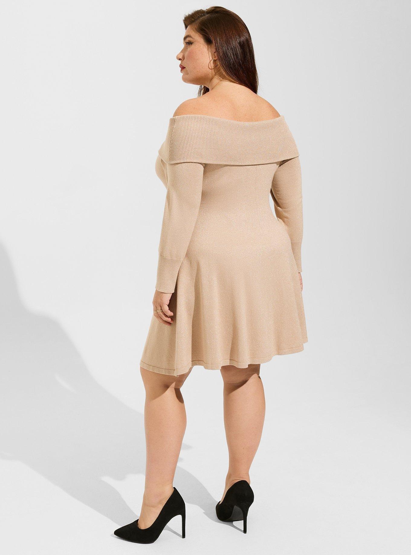 Plus Size - Marilyn Monroe Mini Fluted Sweater Dress - Torrid