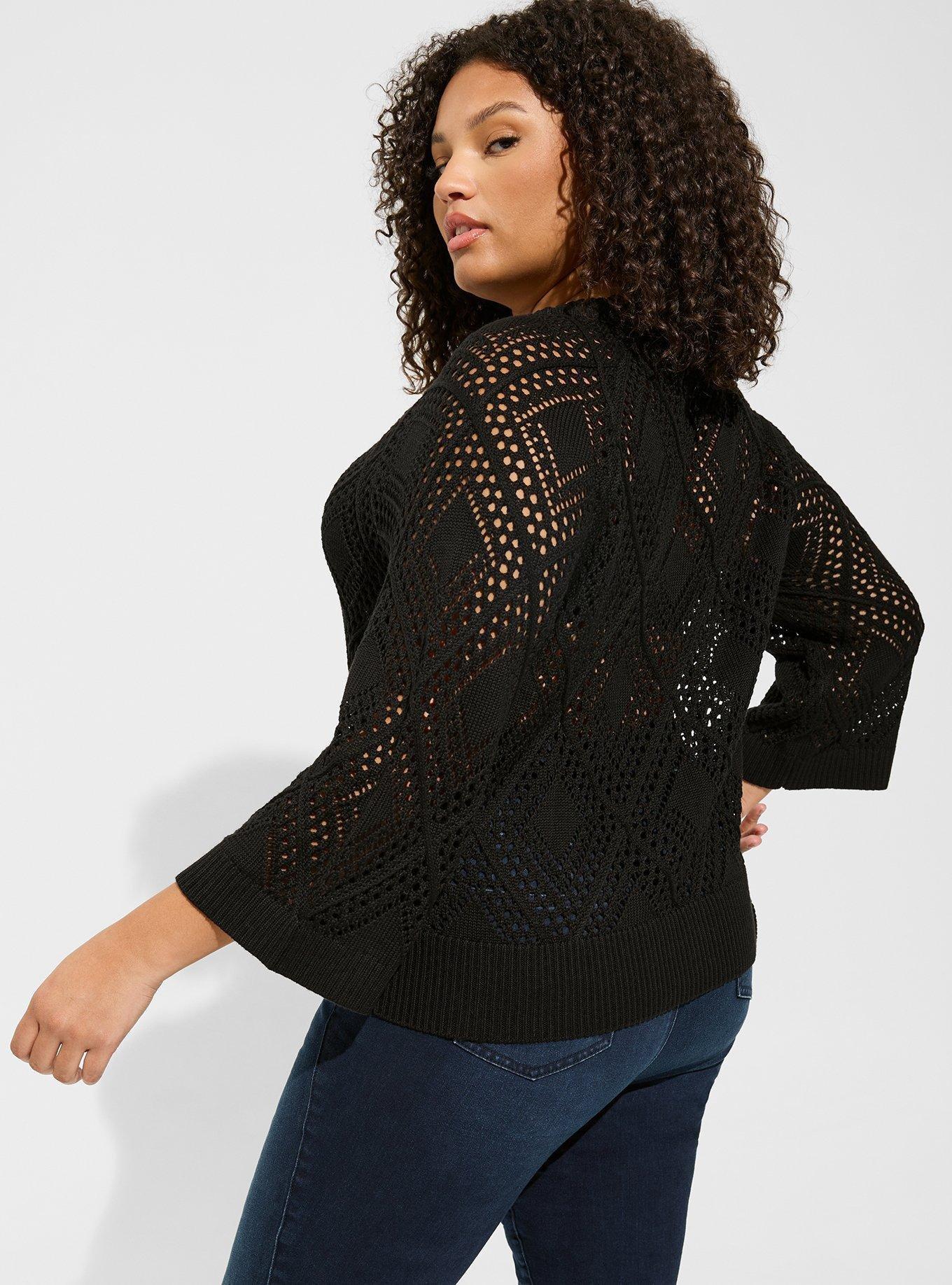 Plus size deep v clearance neck sweater