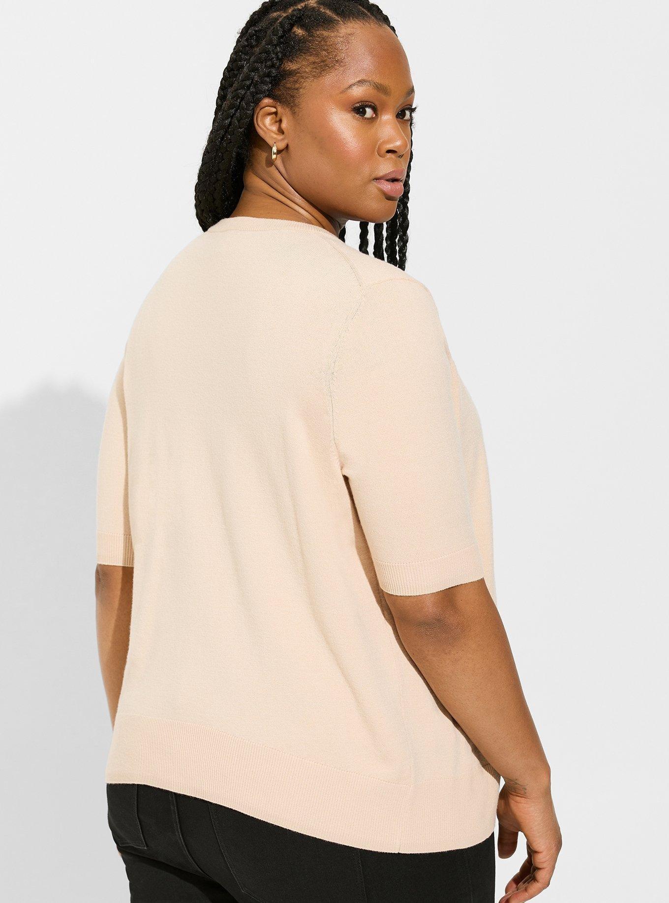 Plus size store short sleeve cardigan