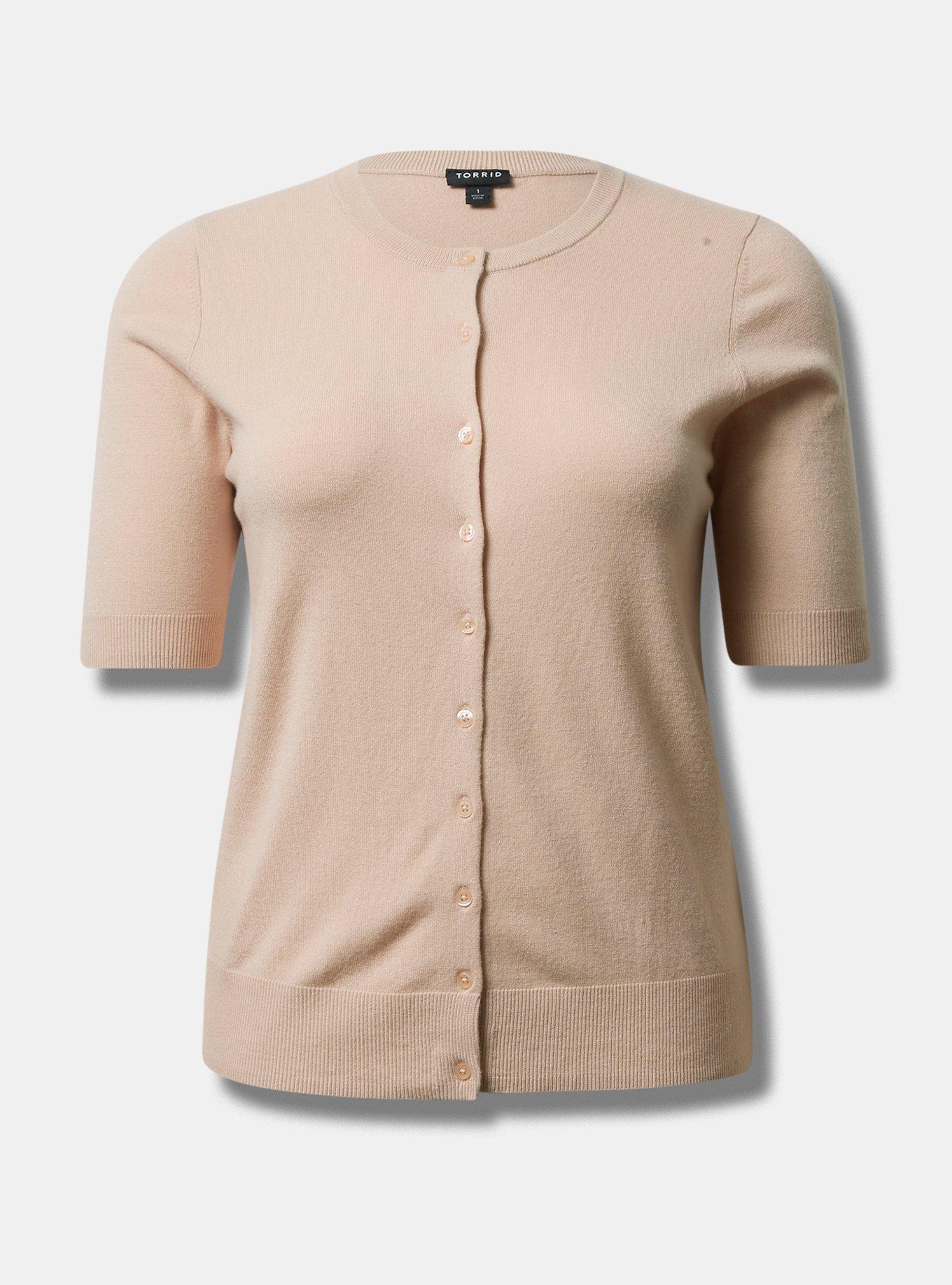 Plus size short sleeve cardigan sweater clearance