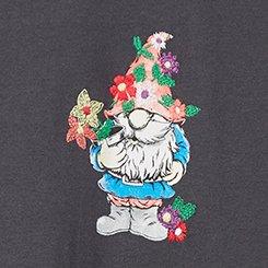 Gnome Flower Vintage Cotton Crew Neck Tee, PHANTOM, swatch