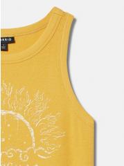 Plus Size Sun Fitted Rib High Neck Tank, MINERAL YELLOW, alternate