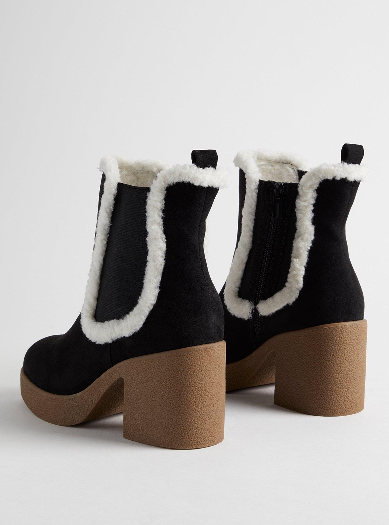 Shearling Trim Platform Bootie (WW