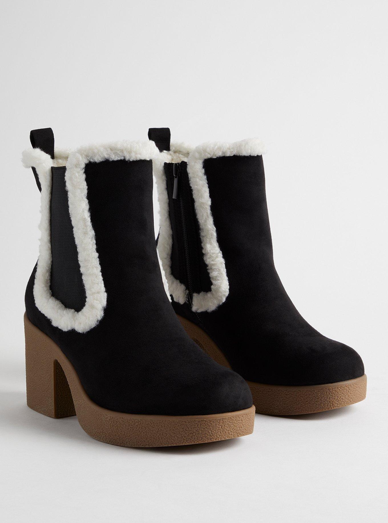 Shearling Trim Platform Bootie (WW