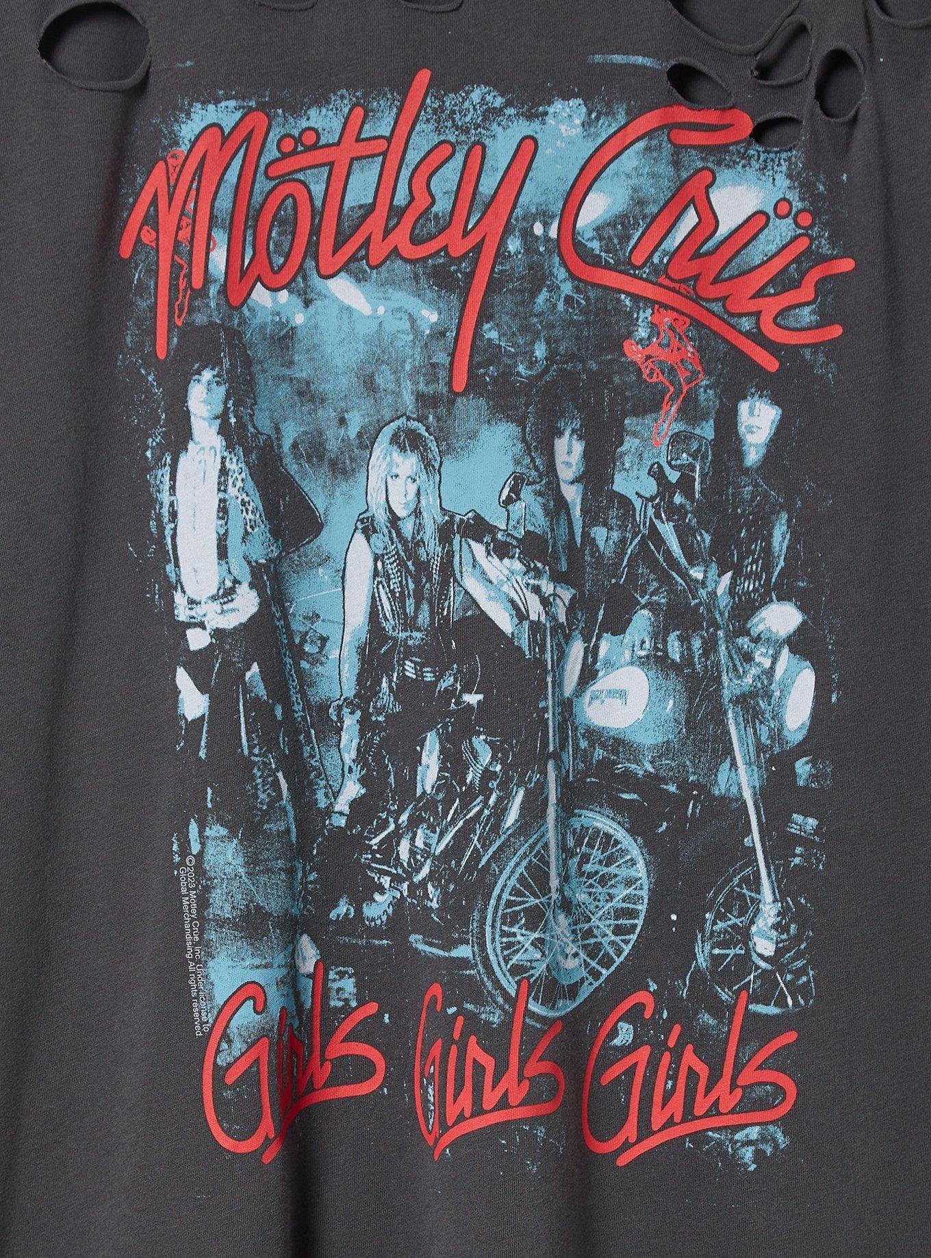 Motley Crue Relaxed Fit Cotton Distressed Tunic Tee, PERISCOPE, alternate