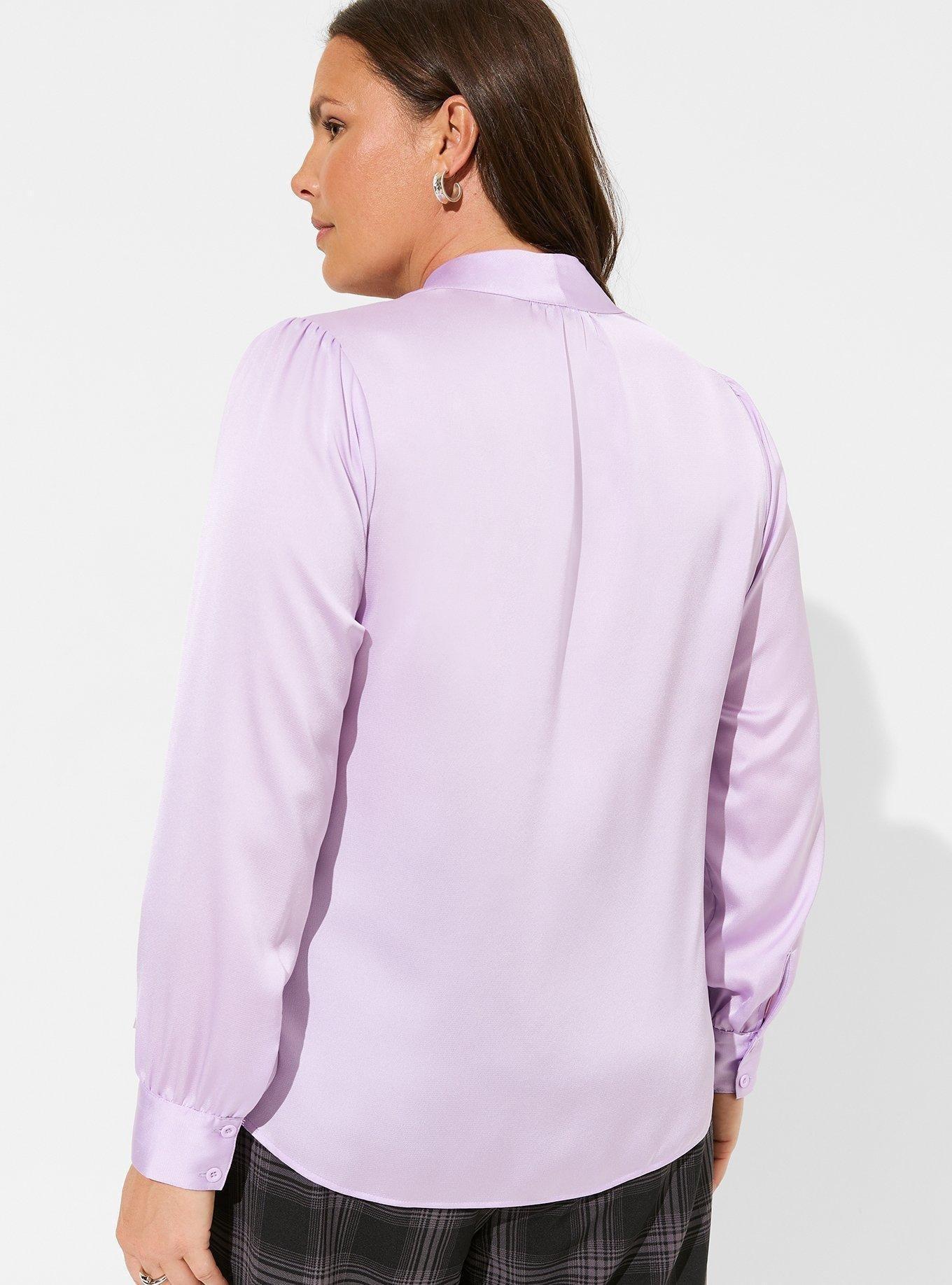 Studio Bubble Satin Bow Tie Blouse