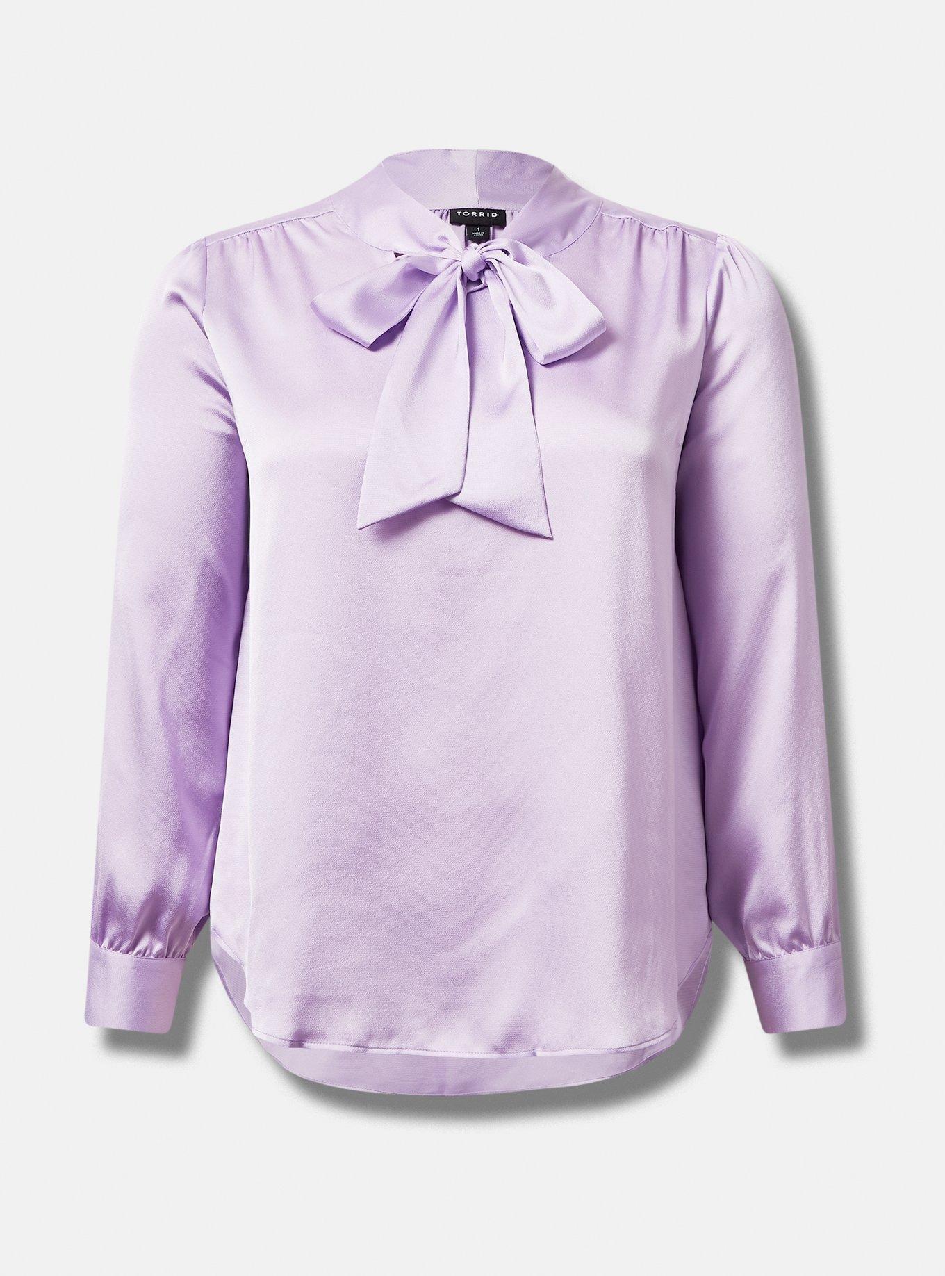 Studio Bubble Satin Bow Tie Blouse