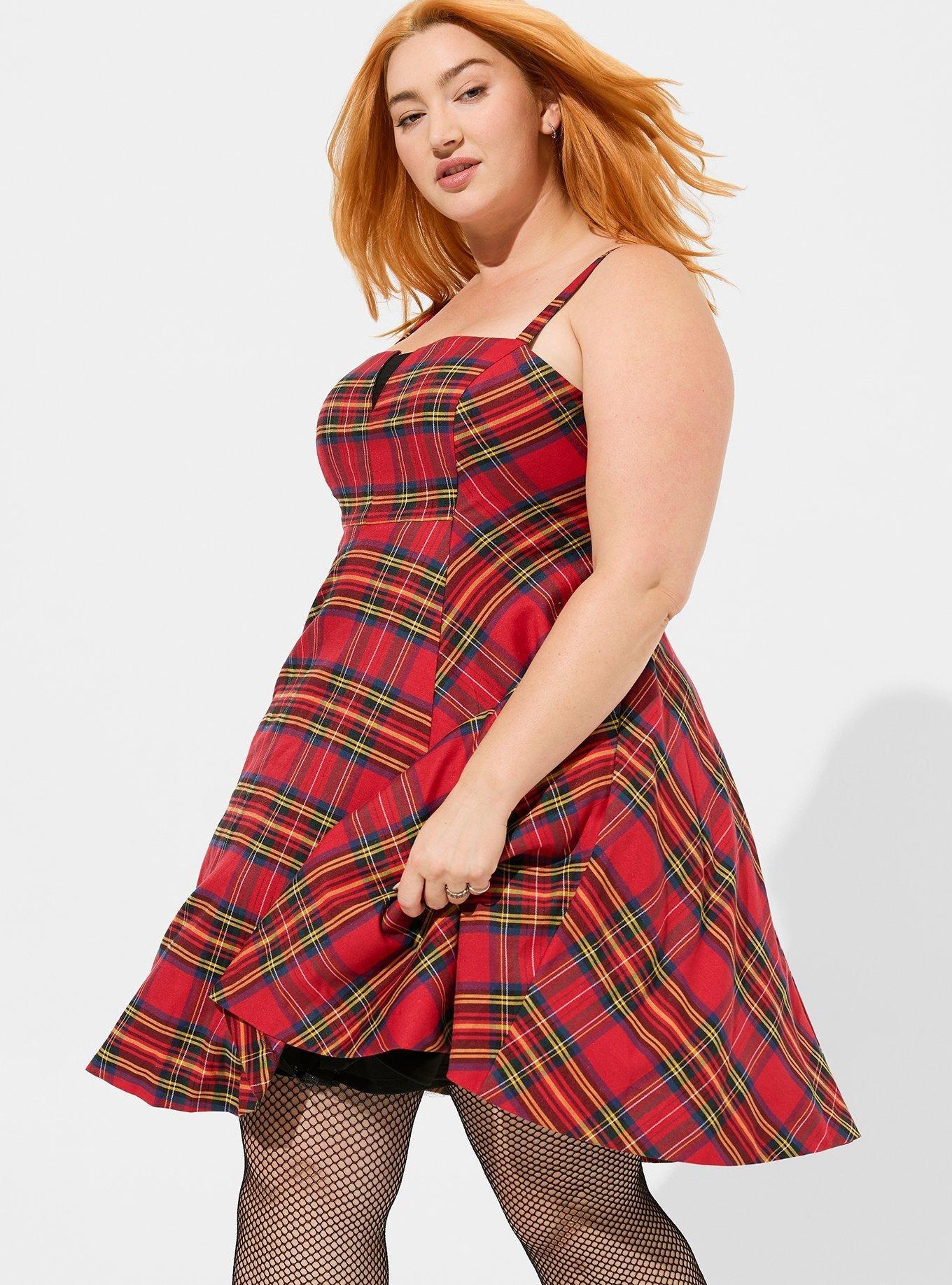 Fashion torrid red plaid dress