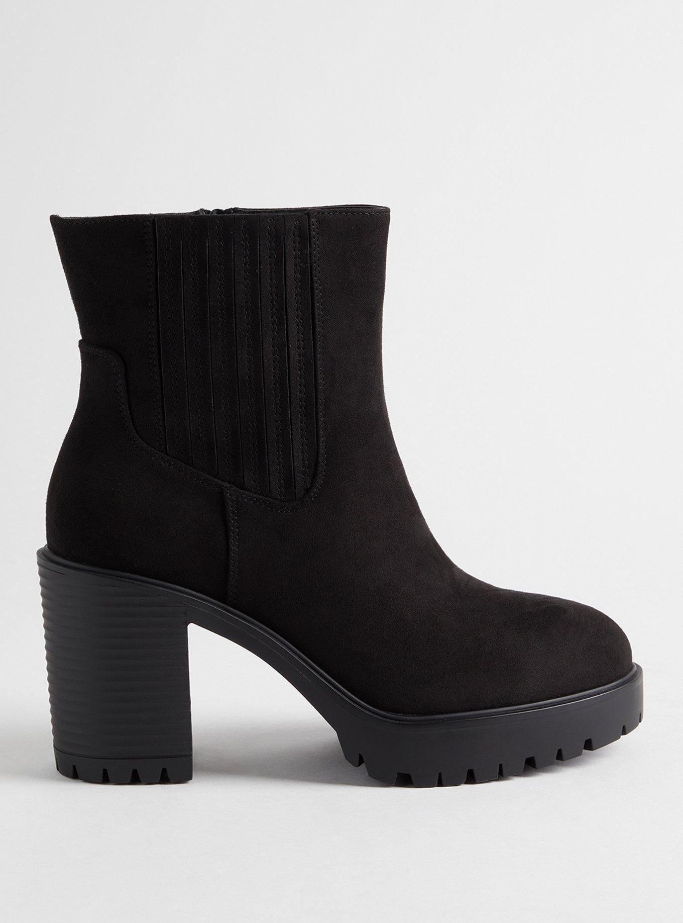 Platform Bootie (WW), BLACK FAUX SUEDE, alternate