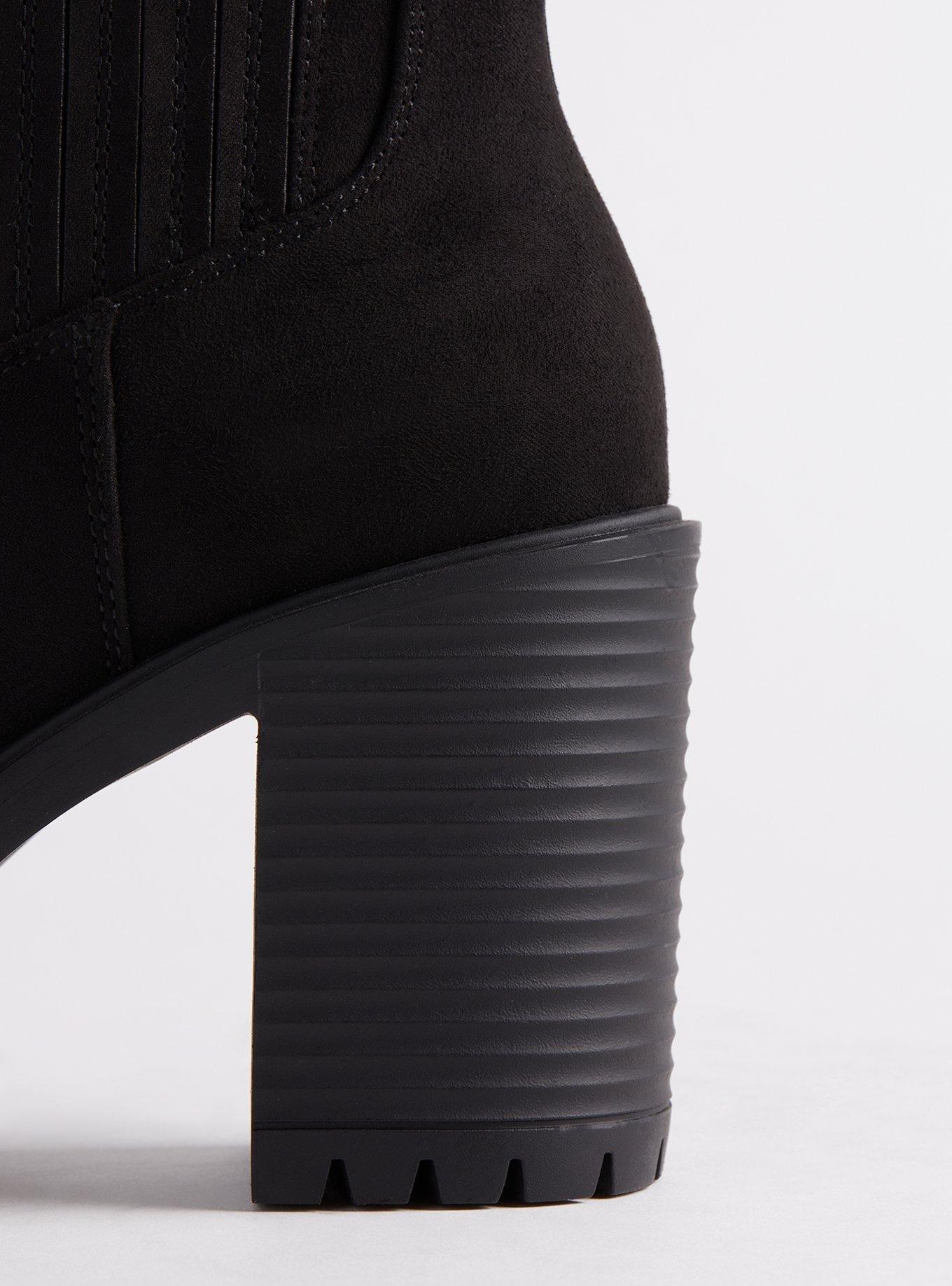 Platform Bootie (WW), BLACK FAUX SUEDE, alternate