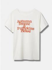 Plus Size Autumn Vintage Cotton Crew Neck Tee, BLANC DE BLANC, hi-res