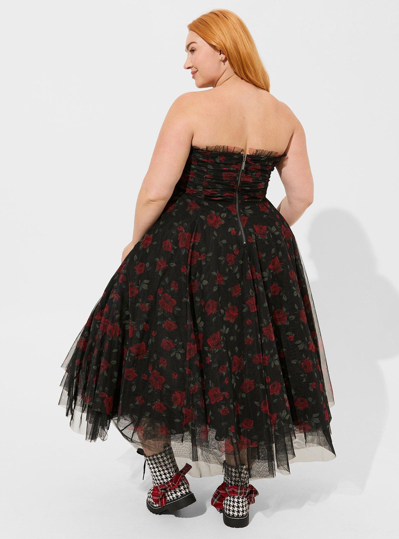 Plus Size - Betsey Johnson Maxi Strapless Ruffle Tea Dress - Torrid