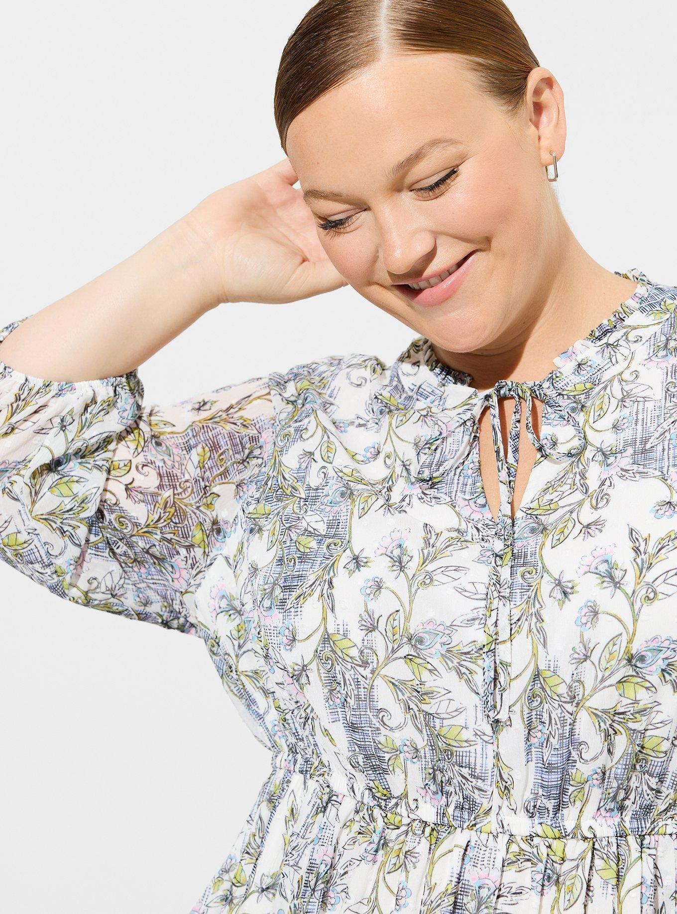 Mini Clip Dot Front Keyhole Dress, PRISTINE FLORAL, alternate